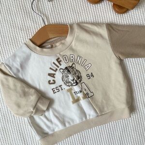 George Kids Sweatshirt - Cream and Tan